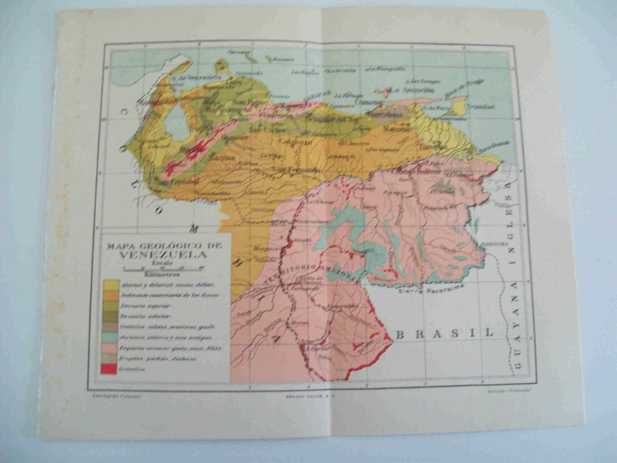 LAMINA ESPASA 17480: Mapa geologico de Venezuela