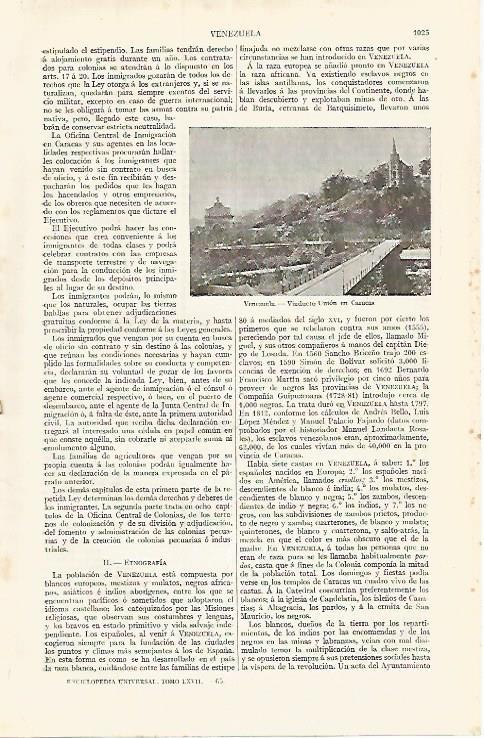 LAMINA ESPASA 17483: Viaducto Union en Caracas Venezuela