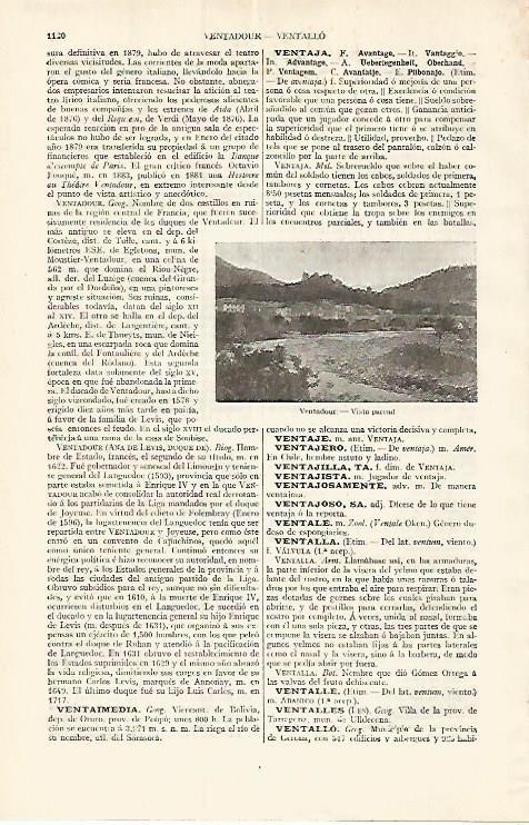LAMINA ESPASA 17506: Vista de Ventadour Francia