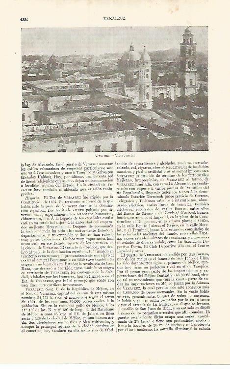 LAMINA ESPASA 17541: Vista de Veracruz Mejico