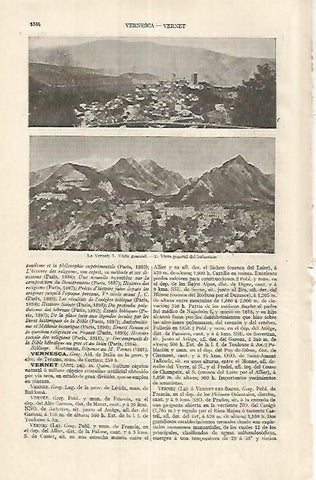 LAMINA ESPASA 17577: Vistas de Le Vernet Francia