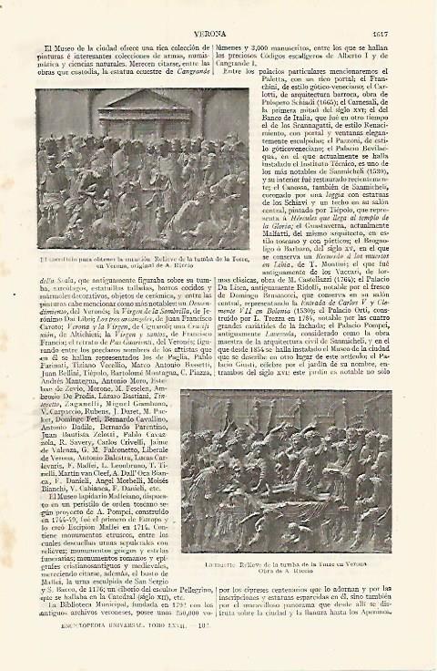 LAMINA ESPASA 17591: Tumba de la Torre en Verona