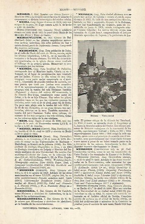 LAMINA ESPASA Alemania 17625: Vista de Meissen Alemania