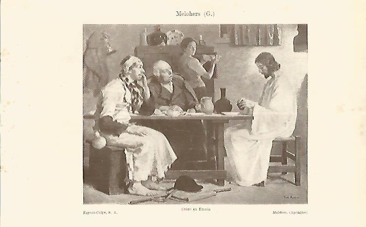LAMINA ESPASA 17626: Cristo en Enaus por G. Melchers