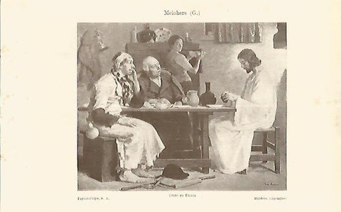 LAMINA ESPASA 17626: Cristo en Enaus por G. Melchers
