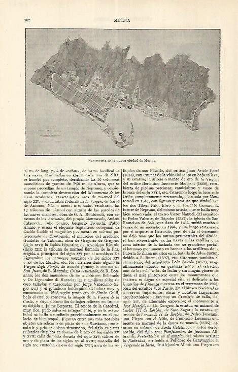 LAMINA ESPASA 17634: Planimetria de la ciudad de Mesina
