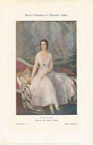 LAMINA ESPASA 17640: Retrato de Dama por Juliio Moises Fernandez de Villasante