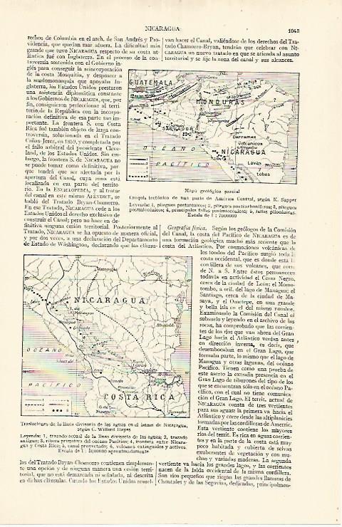 LAMINA ESPASA 17694: Mapas de Nicaragua