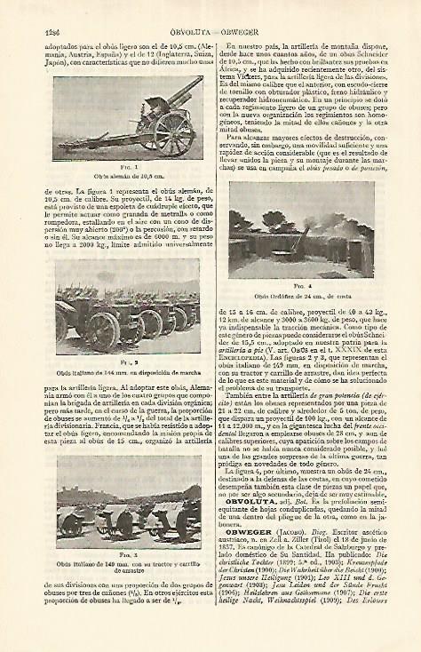 LAMINA ESPASA Alemania 17706: Obus de Italia Alemania y obus Ordoñez