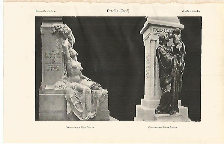 LAMINA ESPASA 17718: Monumento a Blas Lazaro y a Tolosa Latour