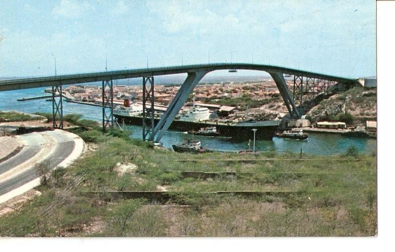 Postal 029568 : Curaçao Netherland Antilles. New bridge spanning entrance to harbor of 