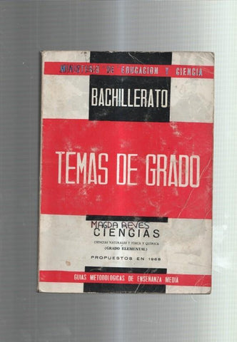 Temas de grado bachillerato. Ciencias