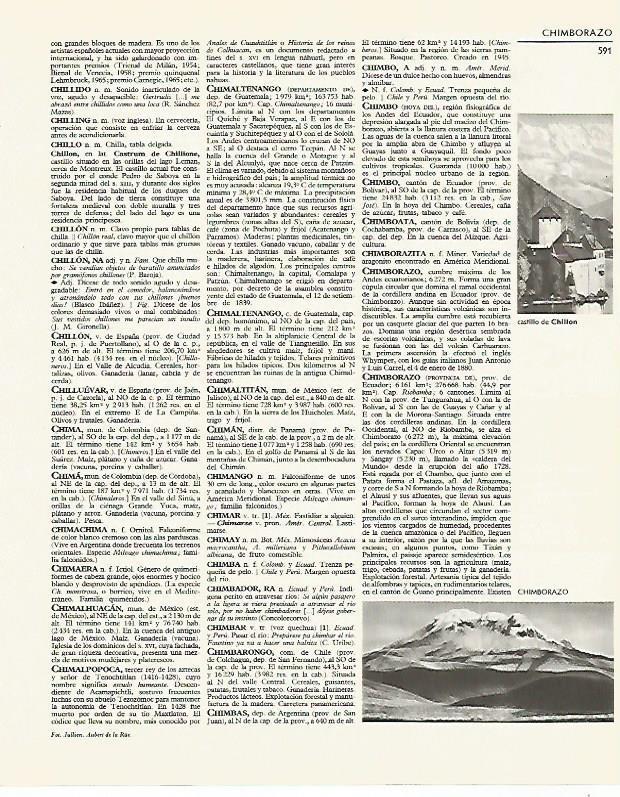 LAMINA LAROUSSE 70204: Castillo de Chillon Ciudad Real