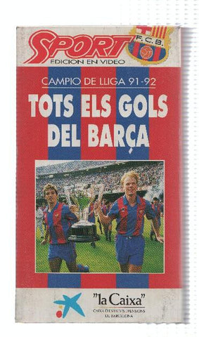 VHS-Deporte: F.C BARCELONA: TOTS ELS GOLS DEL BARSA, Campio de Lliga 91-92 (SPORT)