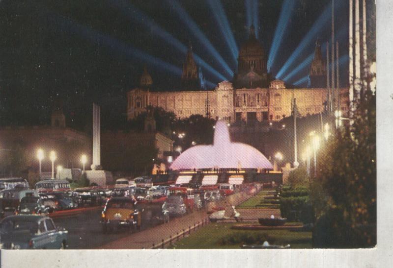 Postal 012736: Palacio Nacional y Fuente de Montjuich, Barcelona