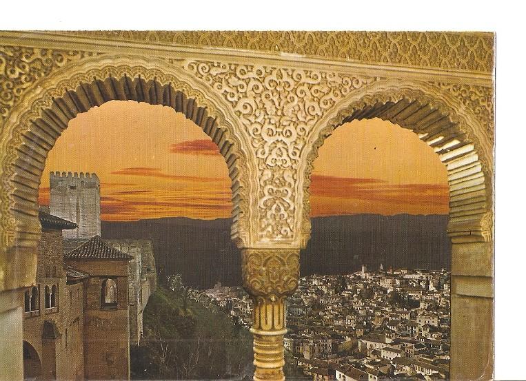 Postal 049953 : Granada-Alhambra. Puesta de Sol