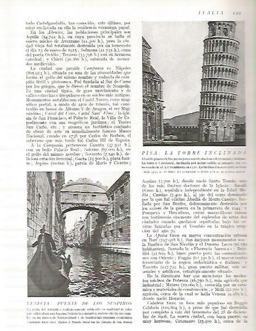 LAMINA 3116: ITALIA. Torre de Pisa. Puente de los Suspiros de Venecia