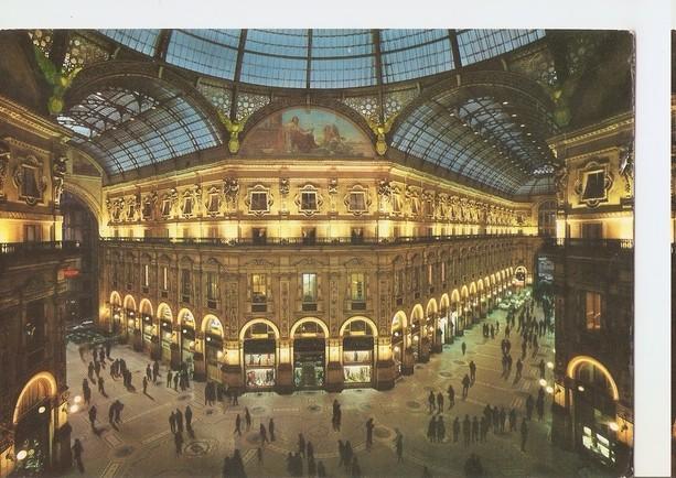 Postal 047008 : Milano di notte - Interno Galleria Vittorio Emanuele - Ottagono