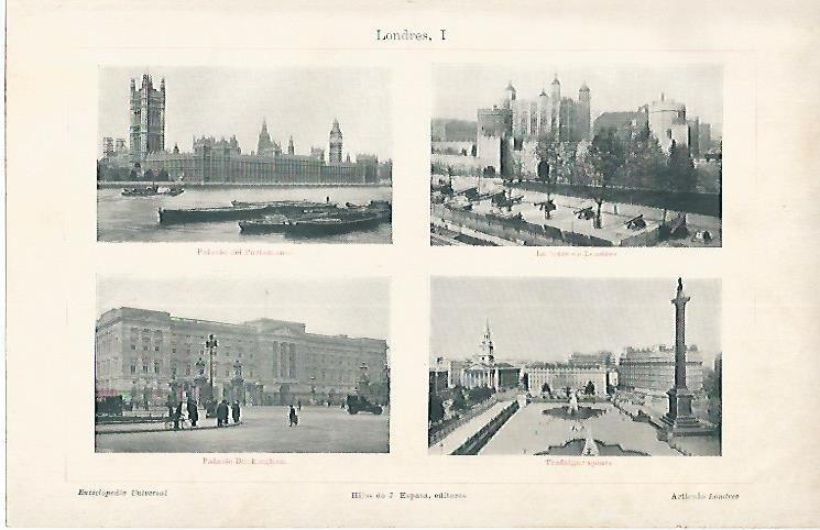 LAMINA ESPASA 1889: Vistas de Londres (en total 8 fotos)