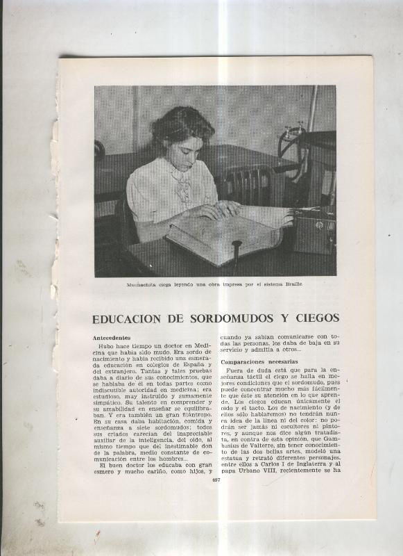 Educacion de sordomudos y ciegos