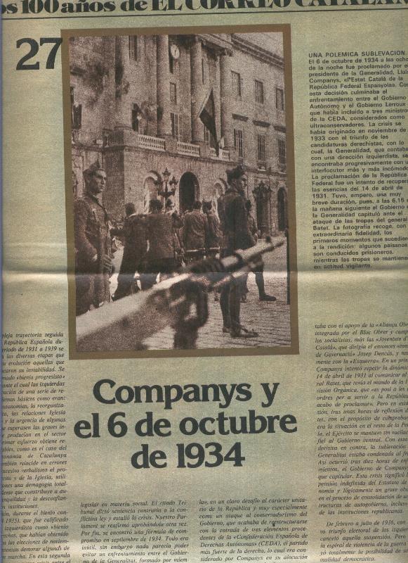 Un siglo de cataluña en los 100 años de El Correo Catalan, fasciculo numero 27