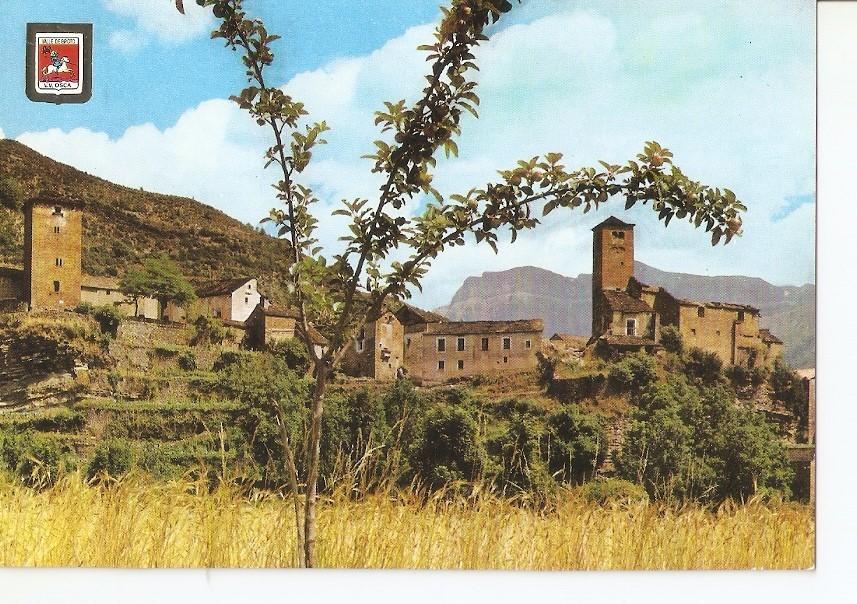 Postal 030887 : Valle de Broto. Oto al fondo Mondarruego. Vista parcial