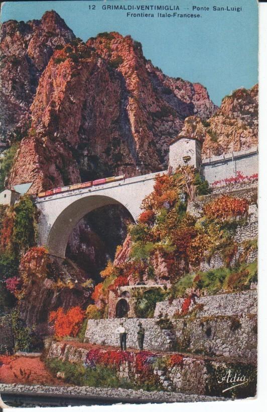 Postal-Postcard 17355: GRIMALDI DI VENTIMIGLIA - Ponte San Luigi Fronteira Italo Francesa