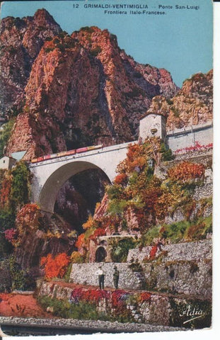Postal-Postcard 17355: GRIMALDI DI VENTIMIGLIA - Ponte San Luigi Fronteira Italo Francesa