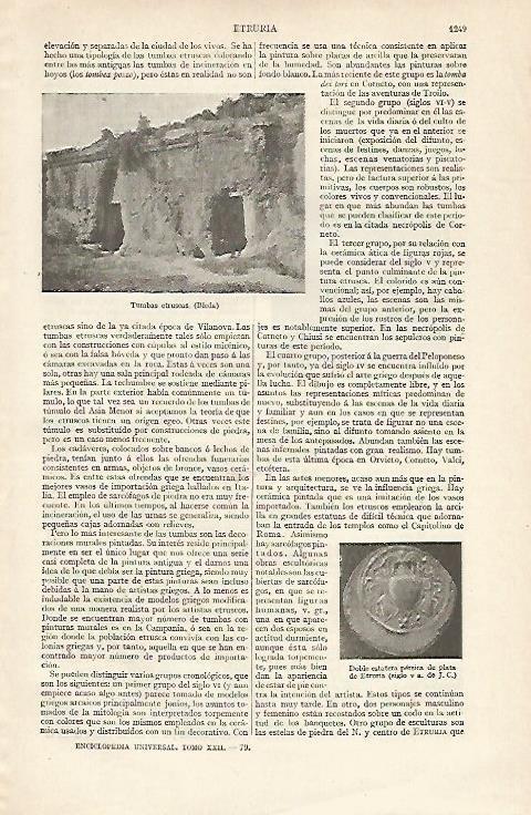 LAMINA ESPASA 16418: Tumbas etruscas de Bieda