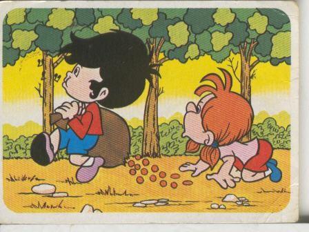 Cromos: Juego de refranes numero 09: La avaricia rompe el saco