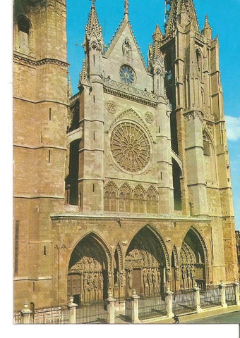 Postal 032020 : Leon. Catedral fachada principal