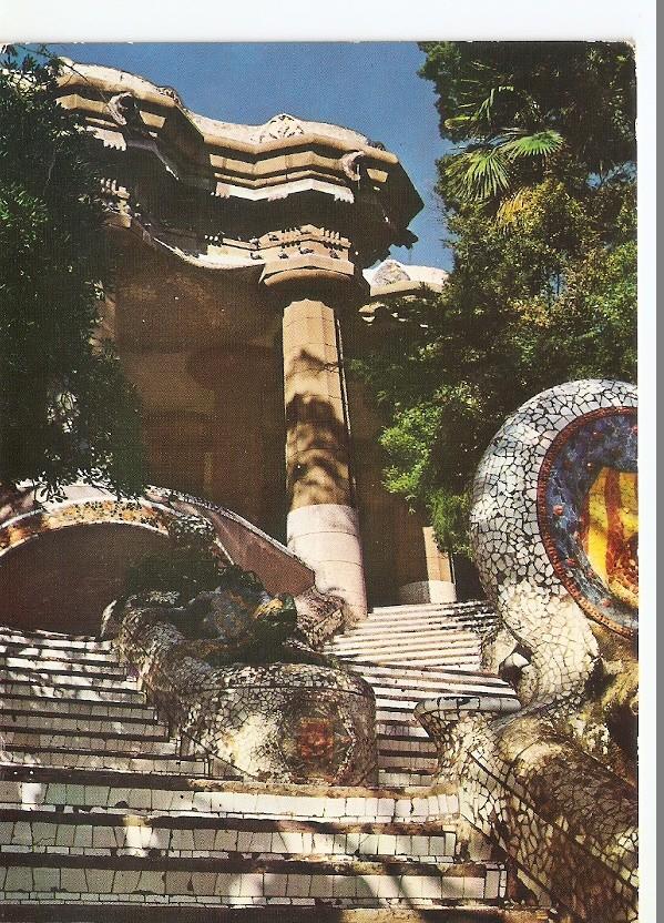 Postal 042551 : Barcelona. Parque Guell detalle (Gaudi)