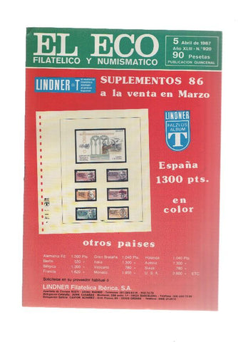 El Eco Filatelico y Numismatico numero 0920: Filatelia y Ciclismo, de la mano