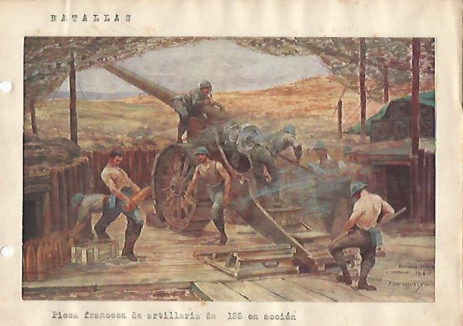 LAMINA 5291: Pieza francesa de artilleria en accion