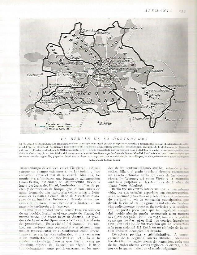 LAMINA 3172: ALEMANIA. Mapa de Berlin de la Postguerra.1952