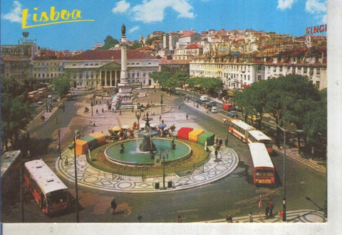 Postal 014226: Plaza de Pedro IV en Lisboa, Portugal
