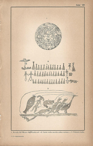 Lamina 089: Escudo del Museo de Woodword - Carta india - Peticion india