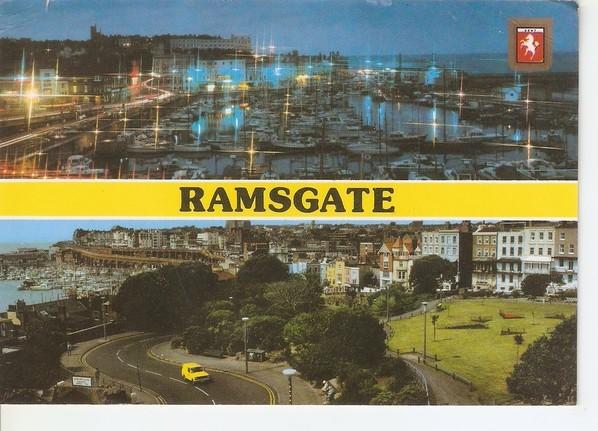 Postal 046996 : Ramsgate. The Harbour by night - The Harbour from Madeira Drive and Gardens