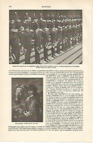 LAMINA ESPASA 903: Banda de trompetas de un regimiento ingles 1919