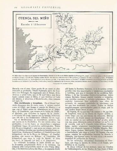 LAMINA 3038: ESPAÑA. Mapa de la cuenca del Miño