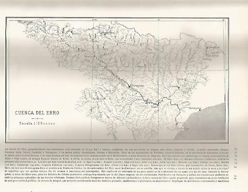 LAMINA 3040: ESPAÑA. Mapa de la cuenca del Ebro
