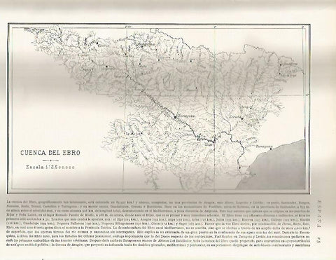 LAMINA 3040: ESPAÑA. Mapa de la cuenca del Ebro