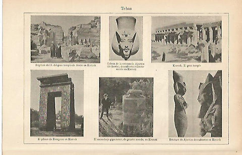 LAMINA ESPASA 5857: Restos arqueologicos de Tebas Egipto