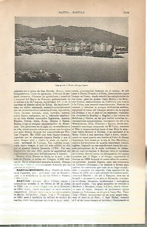 LAMINA ESPASA 9821: Vista general de Bastia Francia