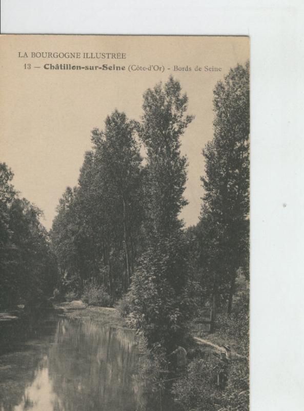 Postal castillos numero 005: Chatillen sur Seine: La Bourgogne Illustree: Bords de Seine