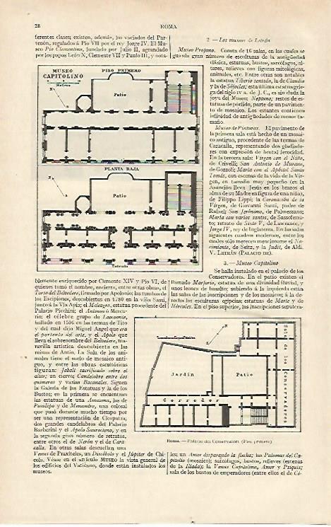 LAMINA ESPASA 16869: Planta del Museo Capitolino de Roma