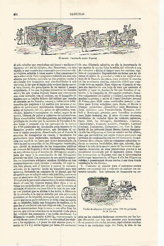 LAMINA ESPASA 17386: El panier y coche de alquiler del siglo XVIII