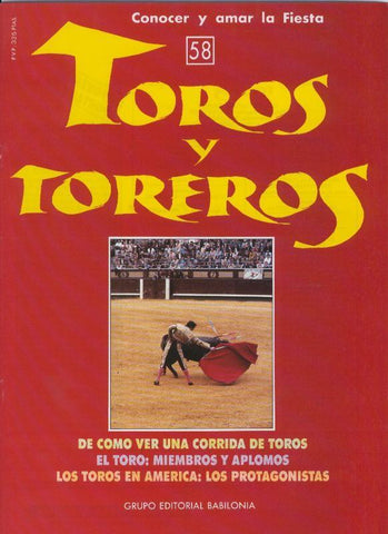 Portada fasciculo Toros y Toreros numero 58