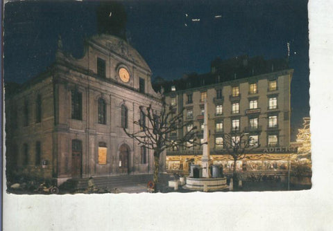 Postal 014652: Templo y plaza de la Fusterie de Geneve, Suiza