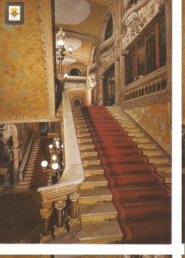 Postal 045394 : Palau de la Musica Catalana. Barcelona. Arquitecte: Domenech i Montaner (1908). Fachada. Columnata del balcon principal